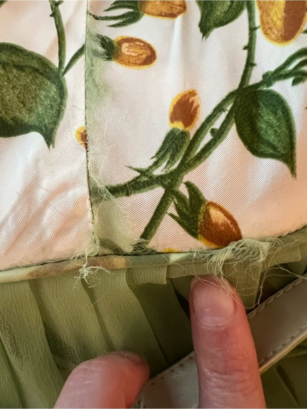 Vintage 1950s Yellow Rose Floral Cocktail Fit and Flare Dress with Green Chiffon - Picture 12 of 14